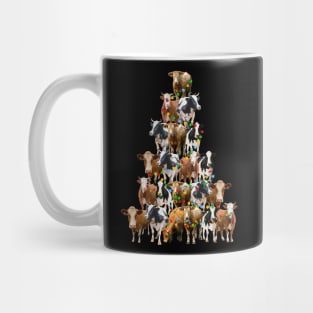 Funny Christmas Cows Tree Mug